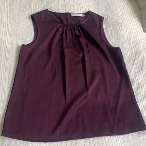 Calvin Klein deep silky purple work blouse